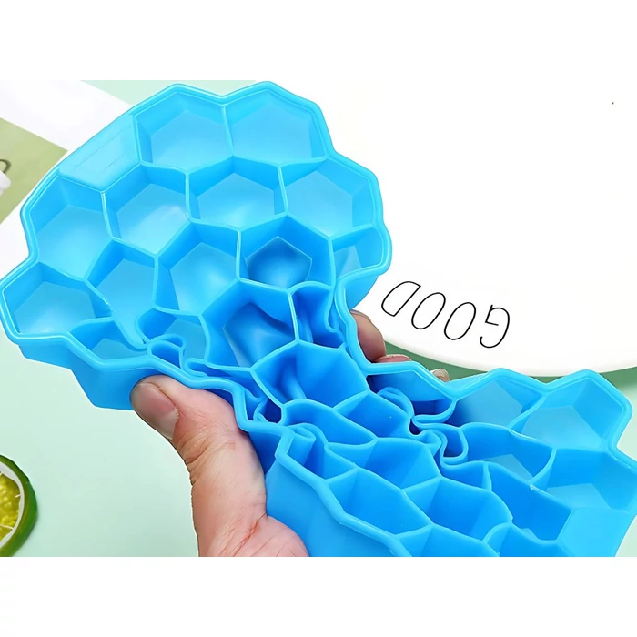 Hatszögletű szilikon jégkockaforma, 37 db
