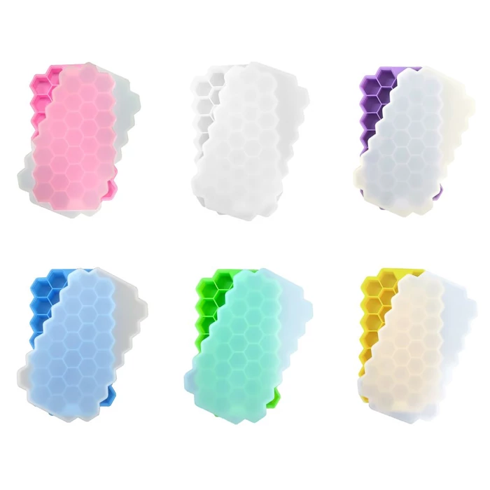 Hatszögletű szilikon jégkockaforma, 37 db