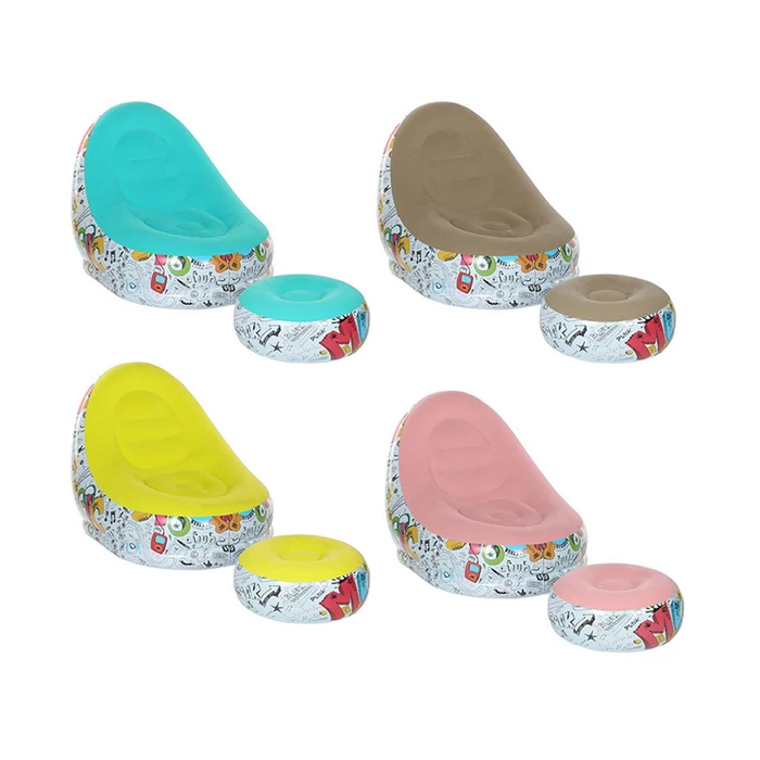 Felfújható kerti fotel lábtartóval és pumpával