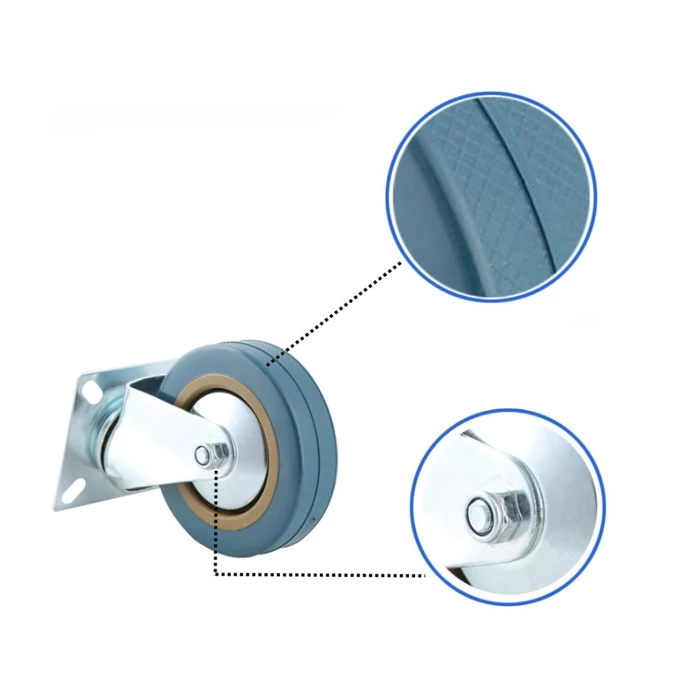 Talplemezes műszerkocsi kerék, 100 mm