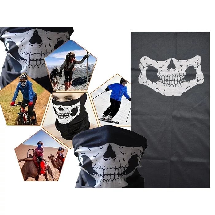 Unisex csősál koponya mintával