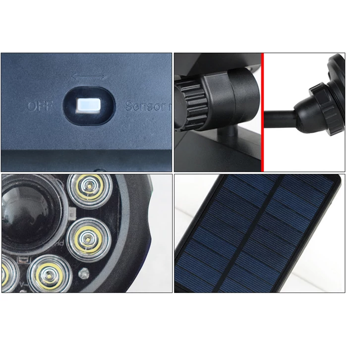 Napelemes LED lámpa szürkület- és mozgásérzékelővel