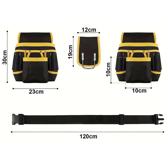 Szerszámöv 22 zsebbel, kalapácstartóval, 120 cm