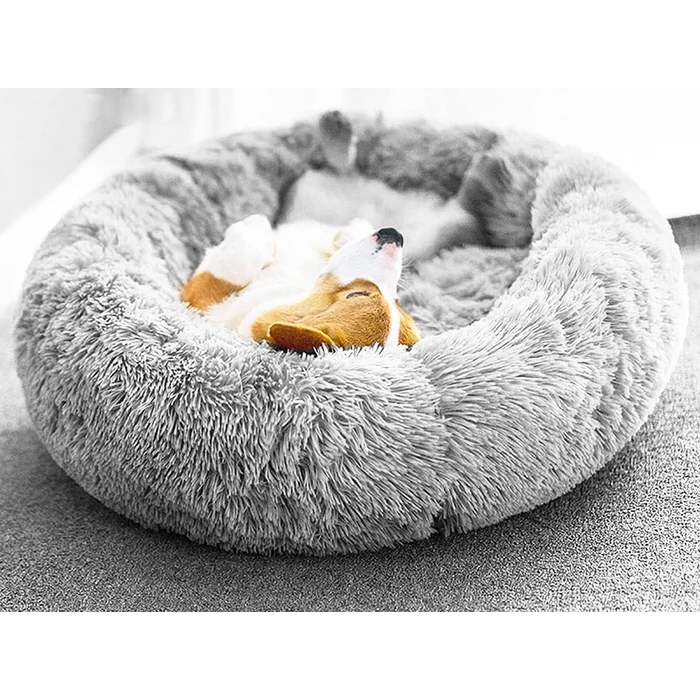 Kutya, macska plüss fekhely, 100 x 15 cm, világos szürke