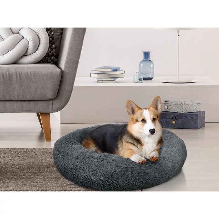 Kutya, macska plüss fekhely, 100 x 15 cm, sötét szürke