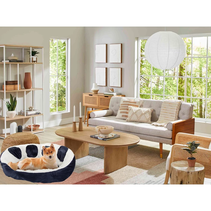 Plüss kutya fekhely, sötétkék, 60 cm