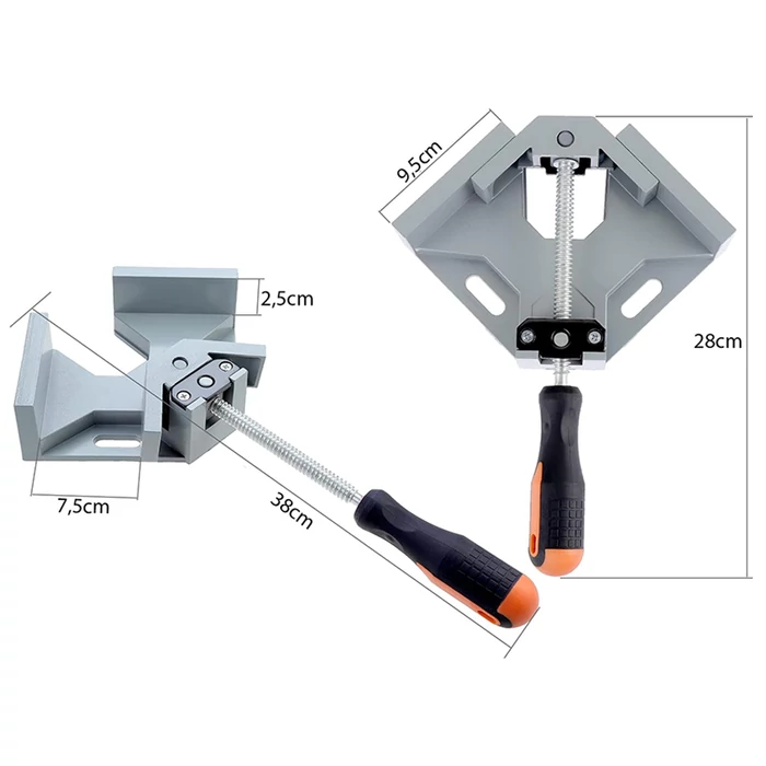 Asztalos sarokszorító bilincs, 0-75 mm
