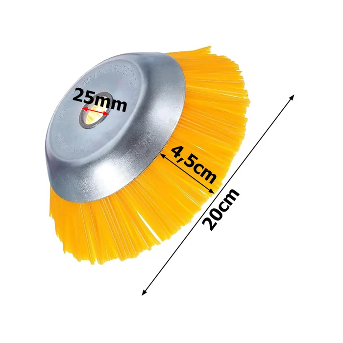 Körkefe fűkaszákhoz kemény burkolat tisztításához