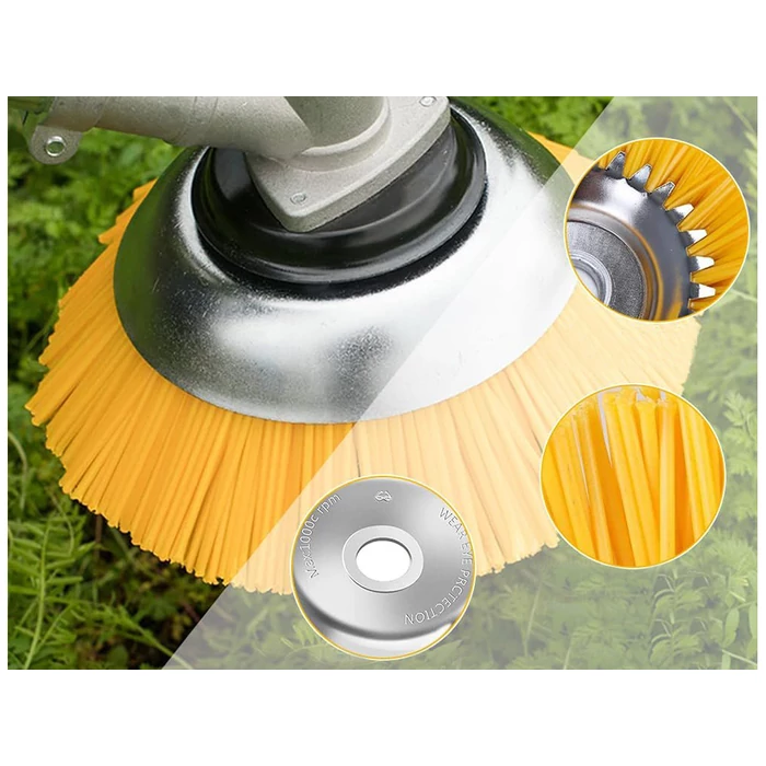 Körkefe fűkaszákhoz kemény burkolat tisztításához