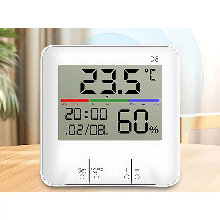 Digitális hő- és páratartalom mérő dátum funkcióval