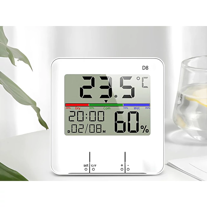 Digitális hő- és páratartalom mérő dátum funkcióval