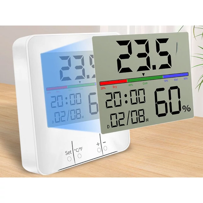 Digitális hő- és páratartalom mérő dátum funkcióval