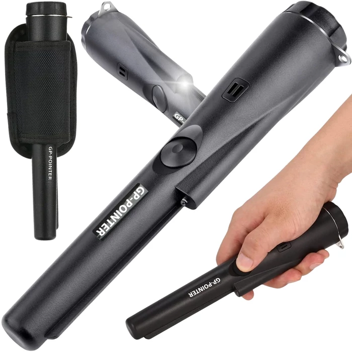 Kézi, elemes GP-Pointer vízálló fémdetektor tokkal