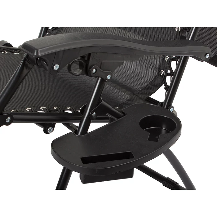 Összecsukható napozóágy napellenzővel és asztallal