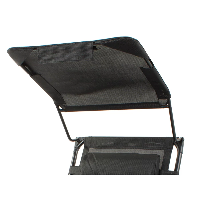 Összecsukható napozóágy napellenzővel és asztallal