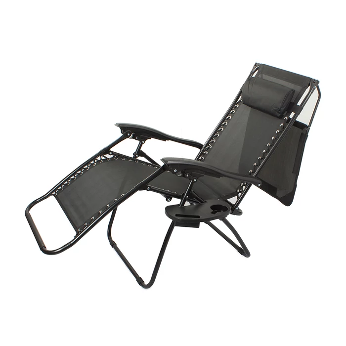 Összecsukható napozóágy napellenzővel és asztallal