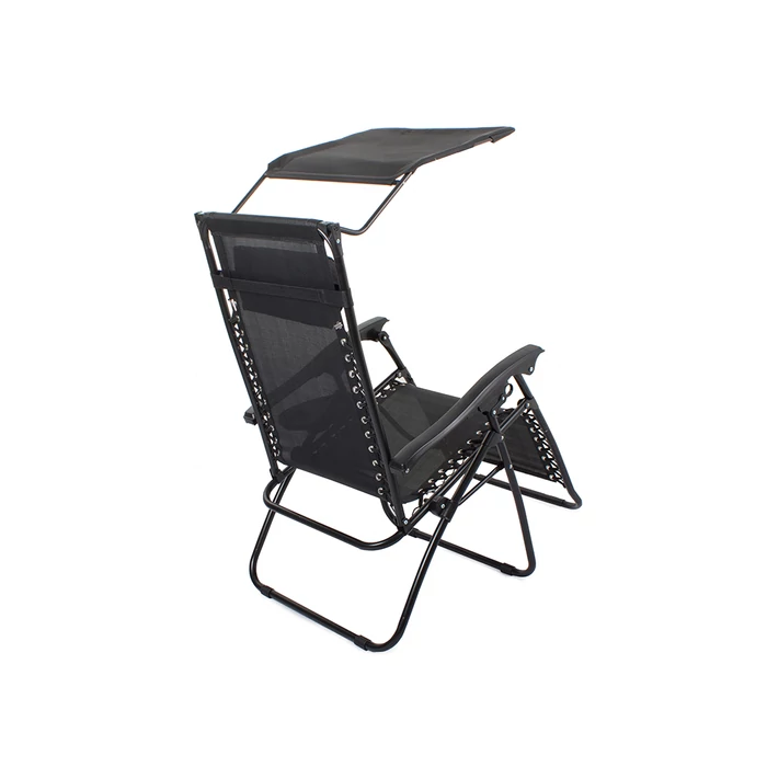 Összecsukható napozóágy napellenzővel és asztallal