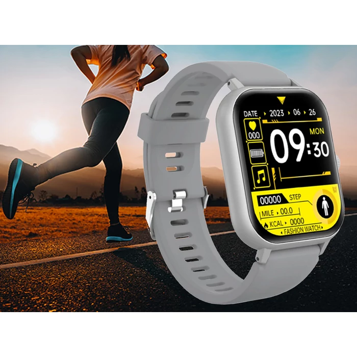 Okosóra számos funkcióval, szürke