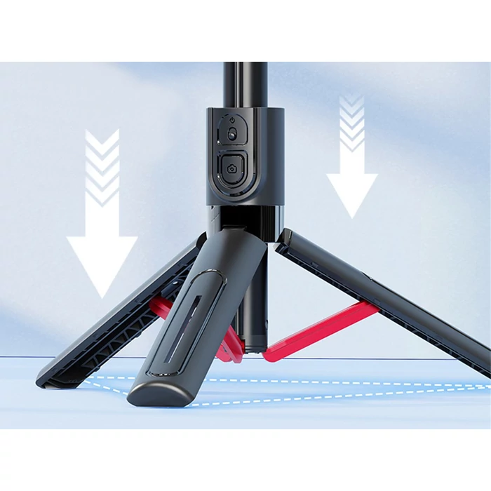 Teleszkópos telefontartó állvány bluetooth távirányítóval, 90 cm