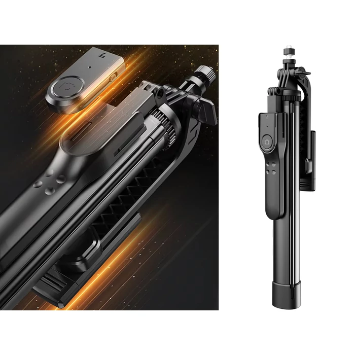 Teleszkópos telefontartó állvány bluetooth távirányítóval, 178 cm