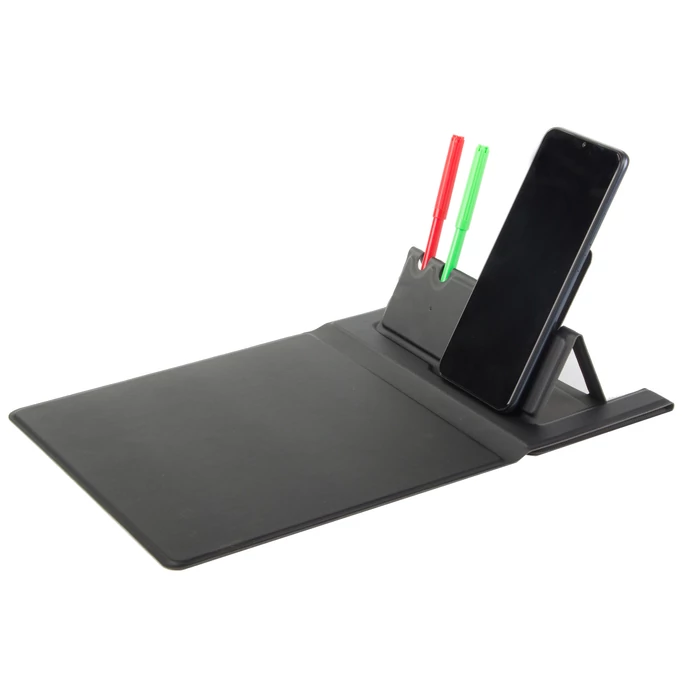 Egérpad induktív telefontöltővel és tolltartóval