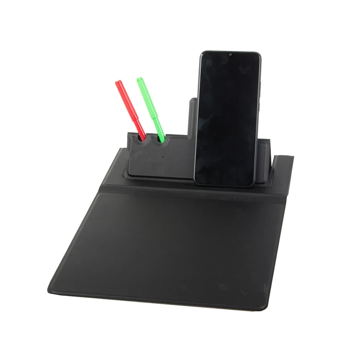 Egérpad induktív telefontöltővel és tolltartóval