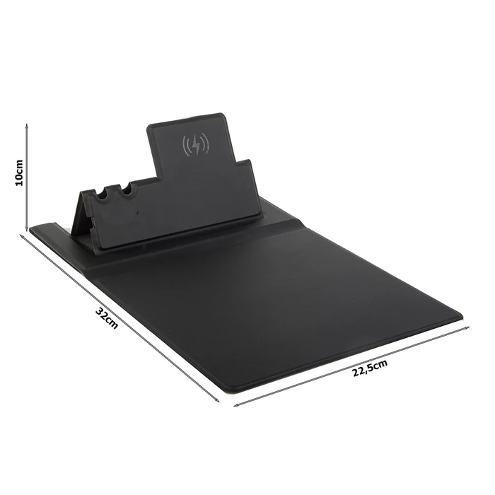 Egérpad induktív telefontöltővel és tolltartóval