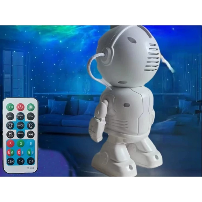 Űrhajós csillagprojektor éjszakai fény Bluetooth hangszóróval, távirányítóval