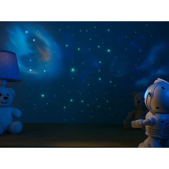 Űrhajós csillagprojektor éjszakai fény Bluetooth hangszóróval, távirányítóval