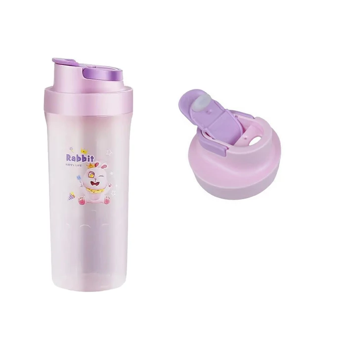 Étkeződoboz vizespalackkal és evőeszközökkel gyerekeknek, lila