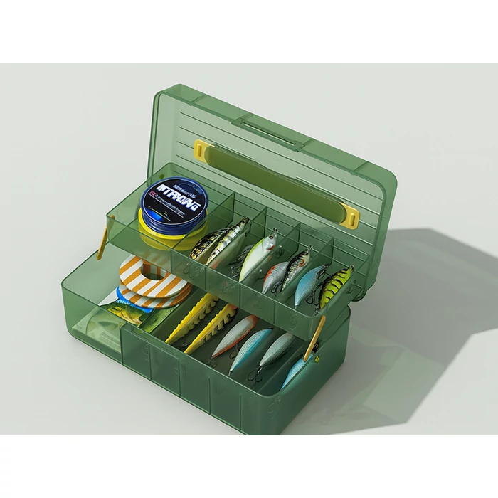 11 rekeszes szervező láda fedéllel és fogantyúval