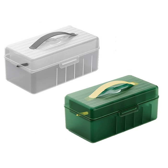 11 rekeszes szervező láda fedéllel és fogantyúval