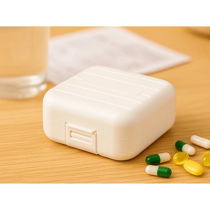 7 rekeszes gyógyadagoló doboz, 8 x 7.5 x 3.5 cm