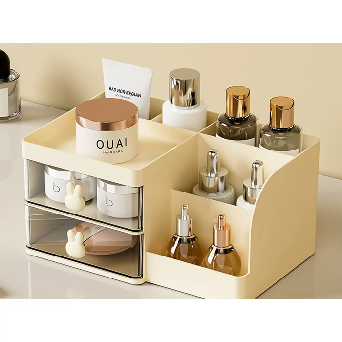 Rekeszes, fiókos asztali szervező kis tárgyakhoz