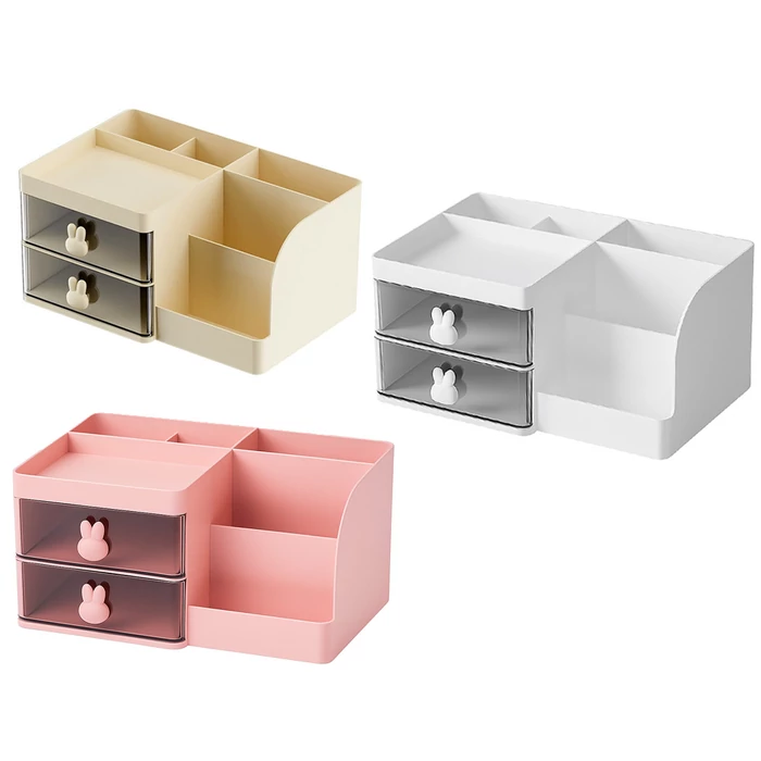 Rekeszes, fiókos asztali szervező kis tárgyakhoz