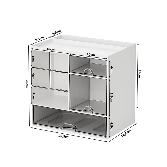 Háztartási szervező számos felnyitható rekesszel