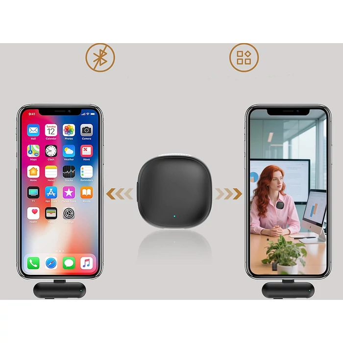 Vezeték nélküli csiptetős mikrofon UCB-C vevőkészülékkel, 2 db