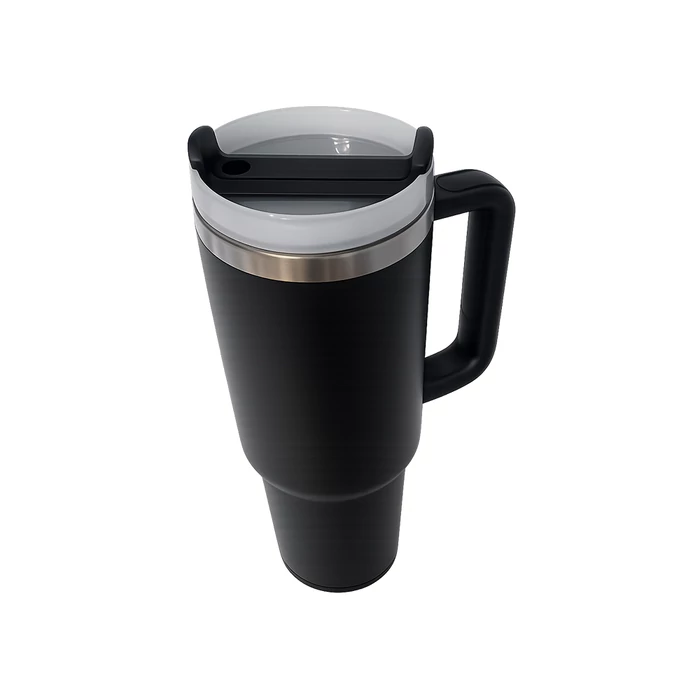 Acél termoszbögre 1.2 literes űrtartalommal, szívószállal, fekete