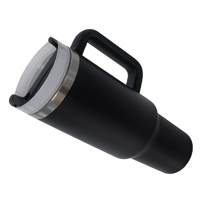 Acél termoszbögre 1.2 literes űrtartalommal, szívószállal, fekete