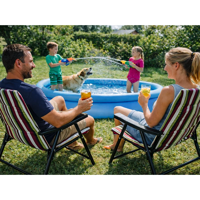 Összecsukható kempingszék, sokszínű csíkos