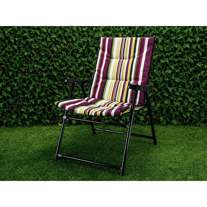 Összecsukható kempingszék, sokszínű csíkos