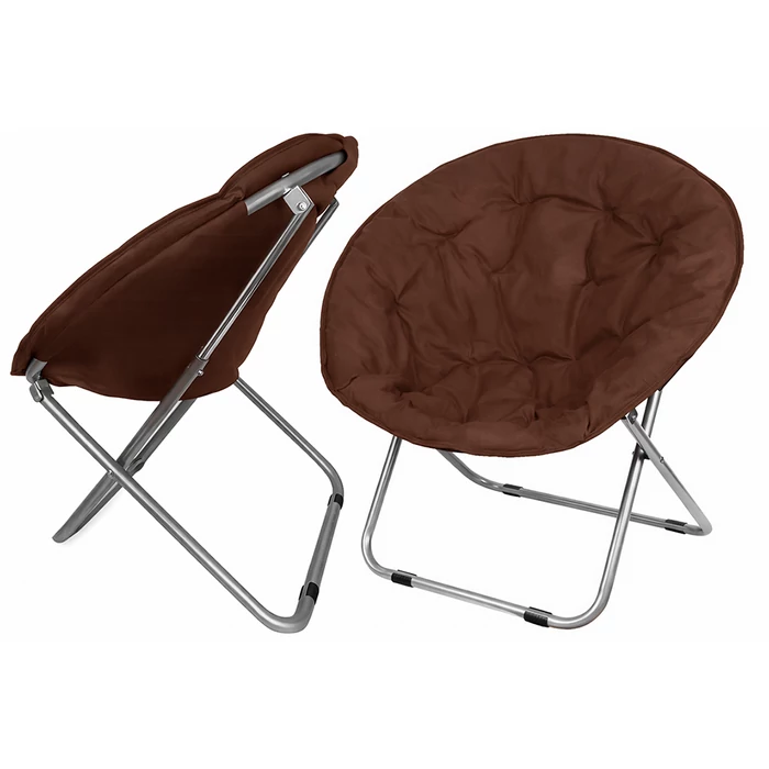 Összecsukható kerek kerti szék, barna