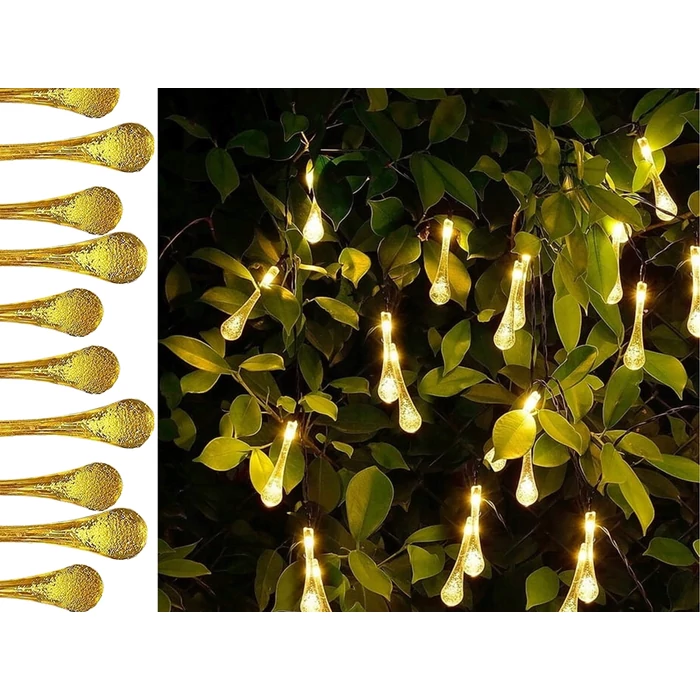 Napelemes kerti jégcsap füzér, 50 LED