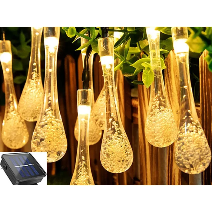 Napelemes kerti jégcsap füzér, 50 LED