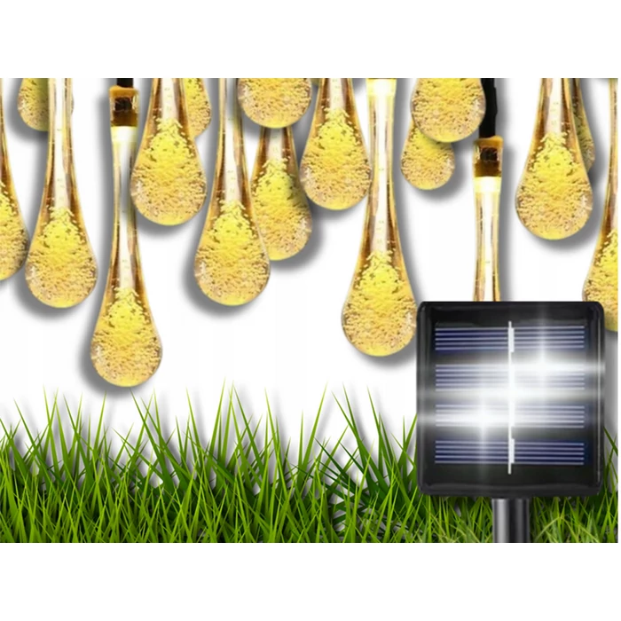 Napelemes kerti jégcsap füzér, 50 LED