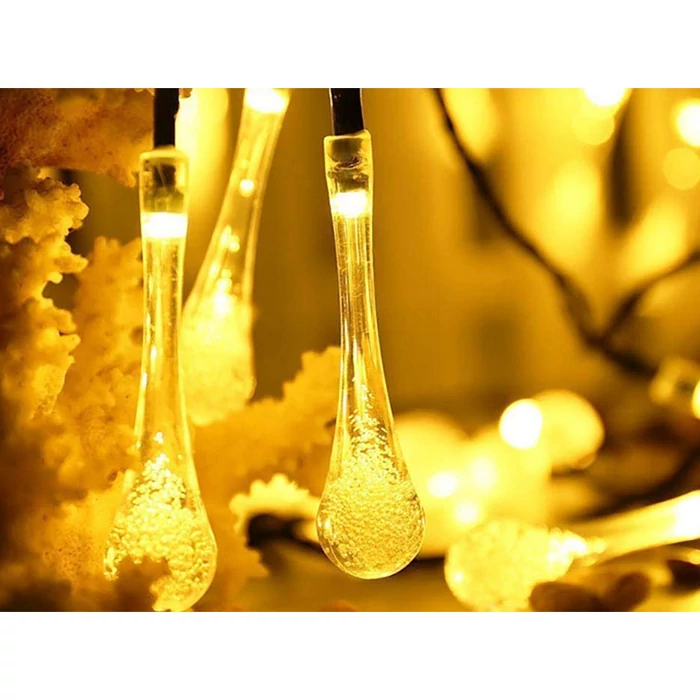 Napelemes kerti jégcsap füzér, 50 LED