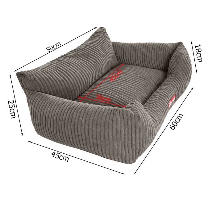 Magasított oldalfalú kutya-, macska fekhely, bézs, M