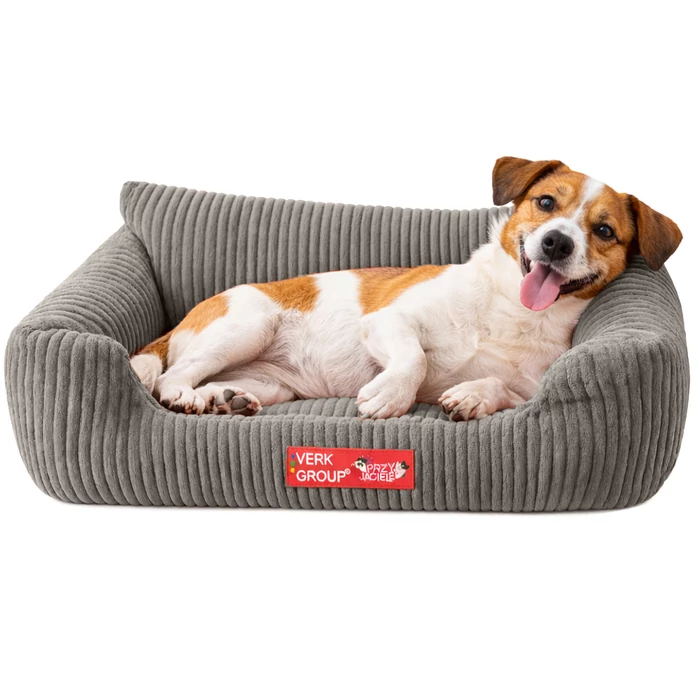 Magasított oldalfalú kutya-, macska fekhely, bézs, M