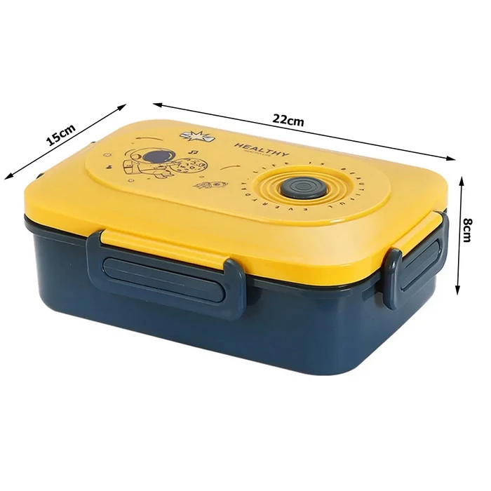 3 rekeszes ételhordó evőeszközökkel, zöld