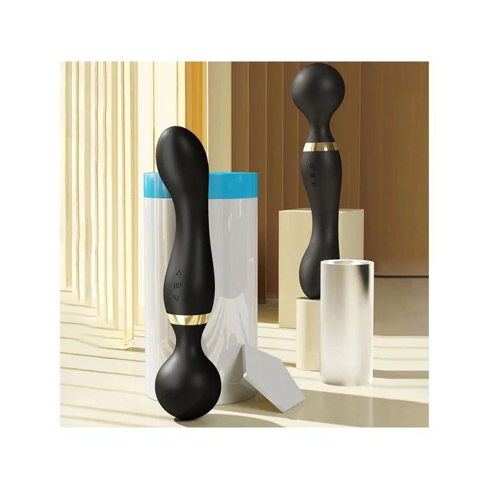 Kézi vibrációs masszírozó USB-töltéssel, fekete